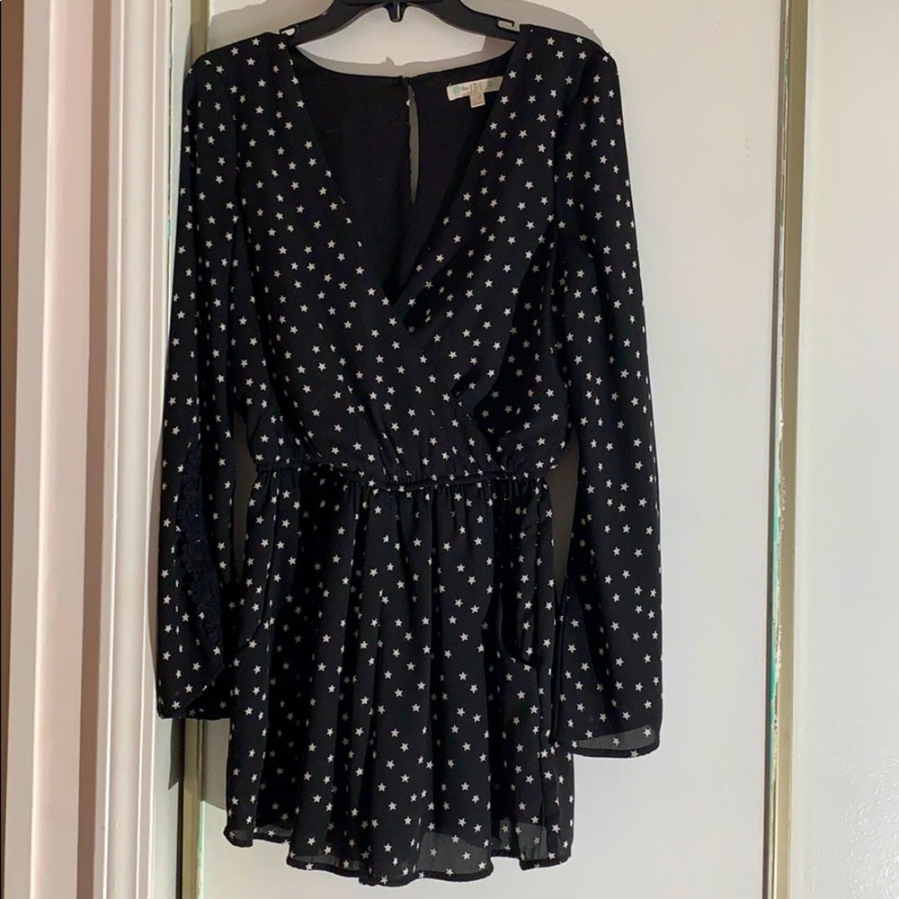 NAVY BLUE WHITE STAR ROMPER